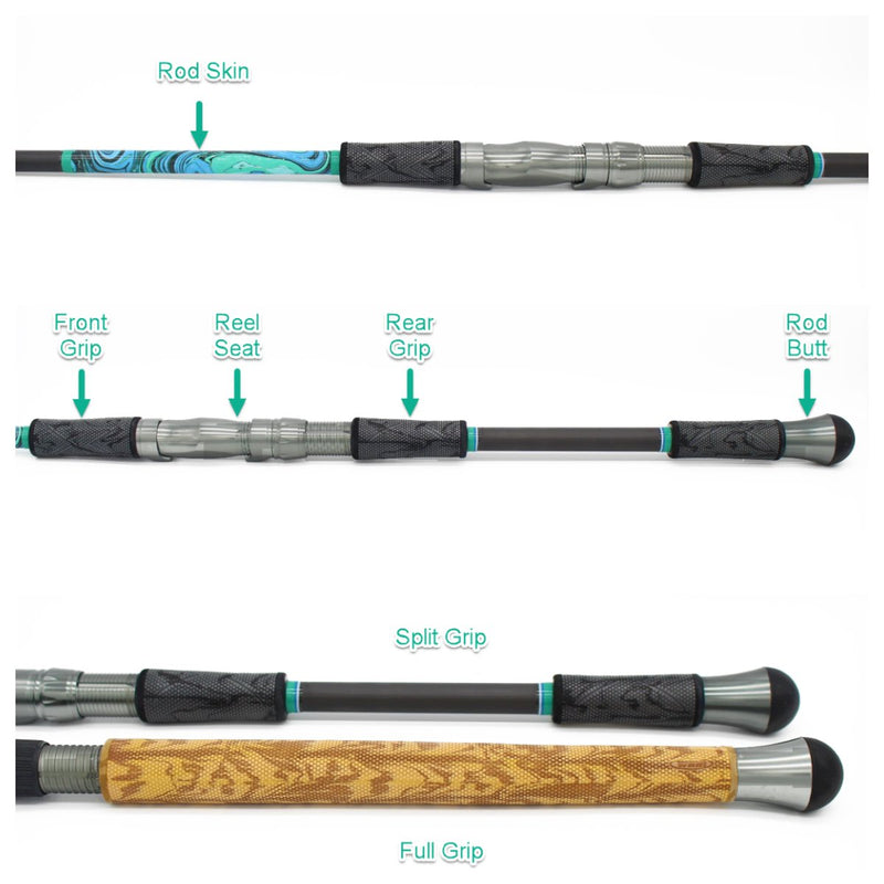2x Fishing Rod Handle Composite Cork Handle Grip with Reel Seat 